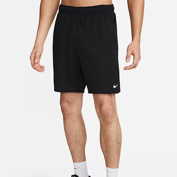 Men’s Nike Dry Fit Unlined Shorts size Large Black with White logo - Picture 1 of 10